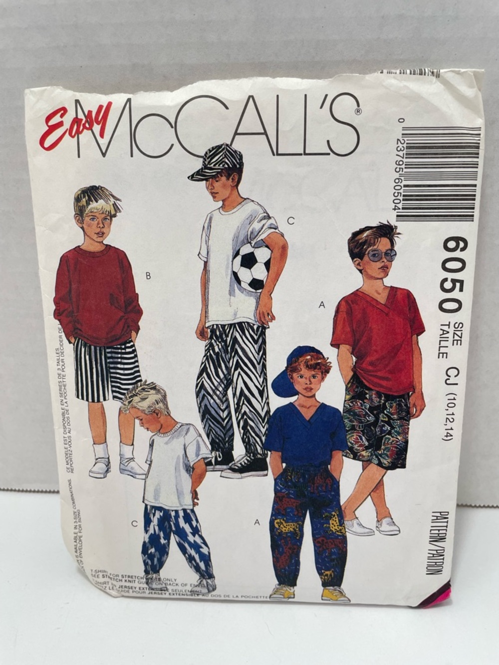 Easy McCall's 6050 Boys' Casual Tee & Pants Pattern, Sizes 10-14